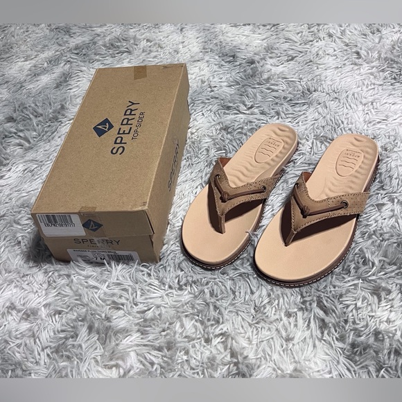 NWT Sperry Waveside Neutral Tan Suede Thong Sandals 7 - Picture 8 of 8